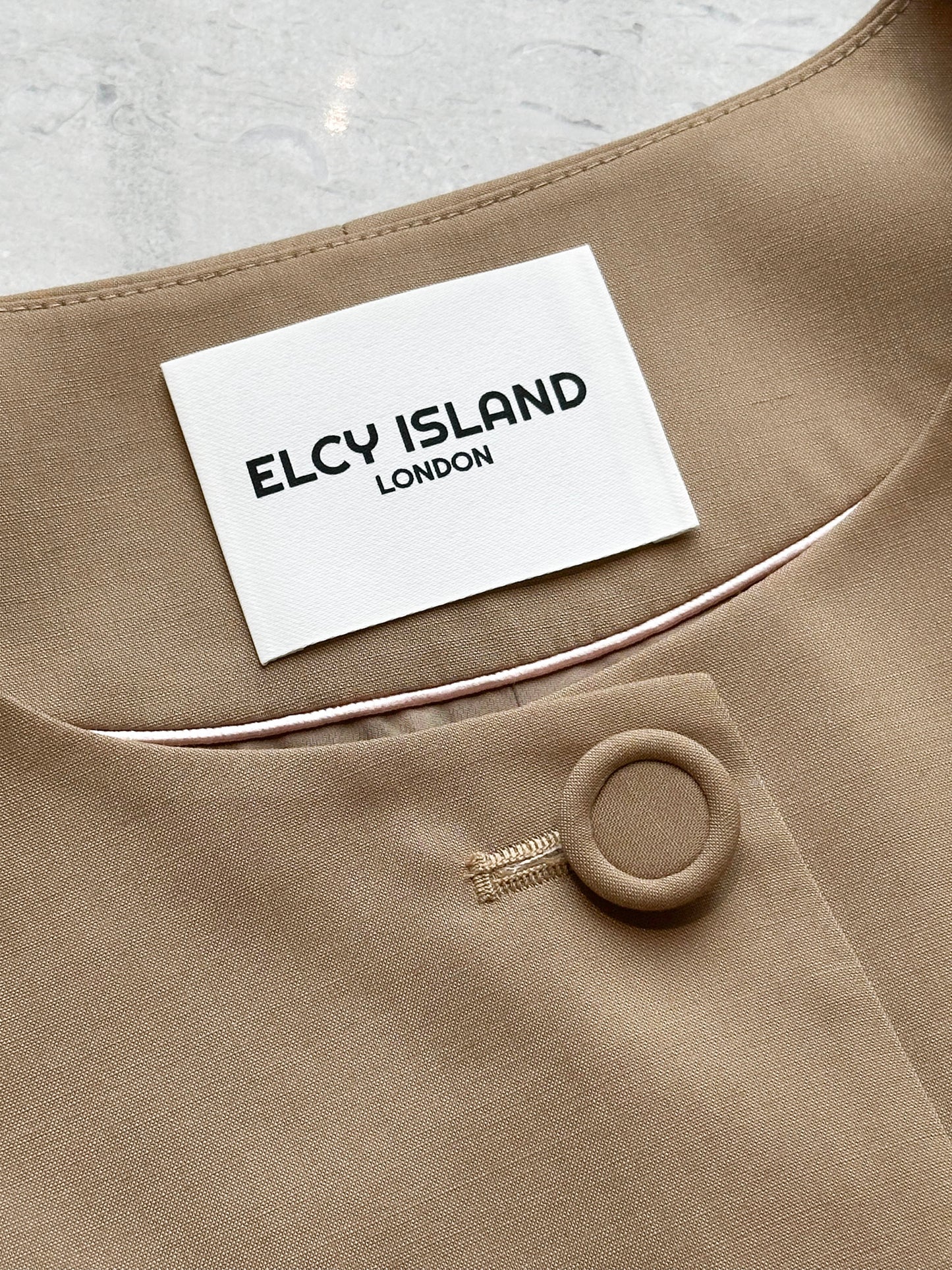 Grace Organza-Trim Wool Jacket (BEIGE) - ELCY ISLAND