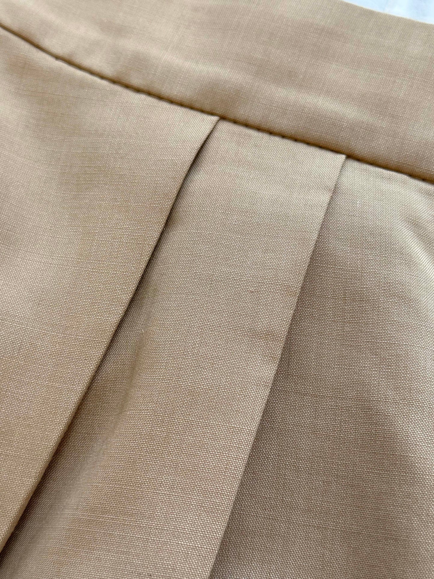 Grace Organza-Trim Wool A-line Skirt (BEIGE) - ELCY ISLAND