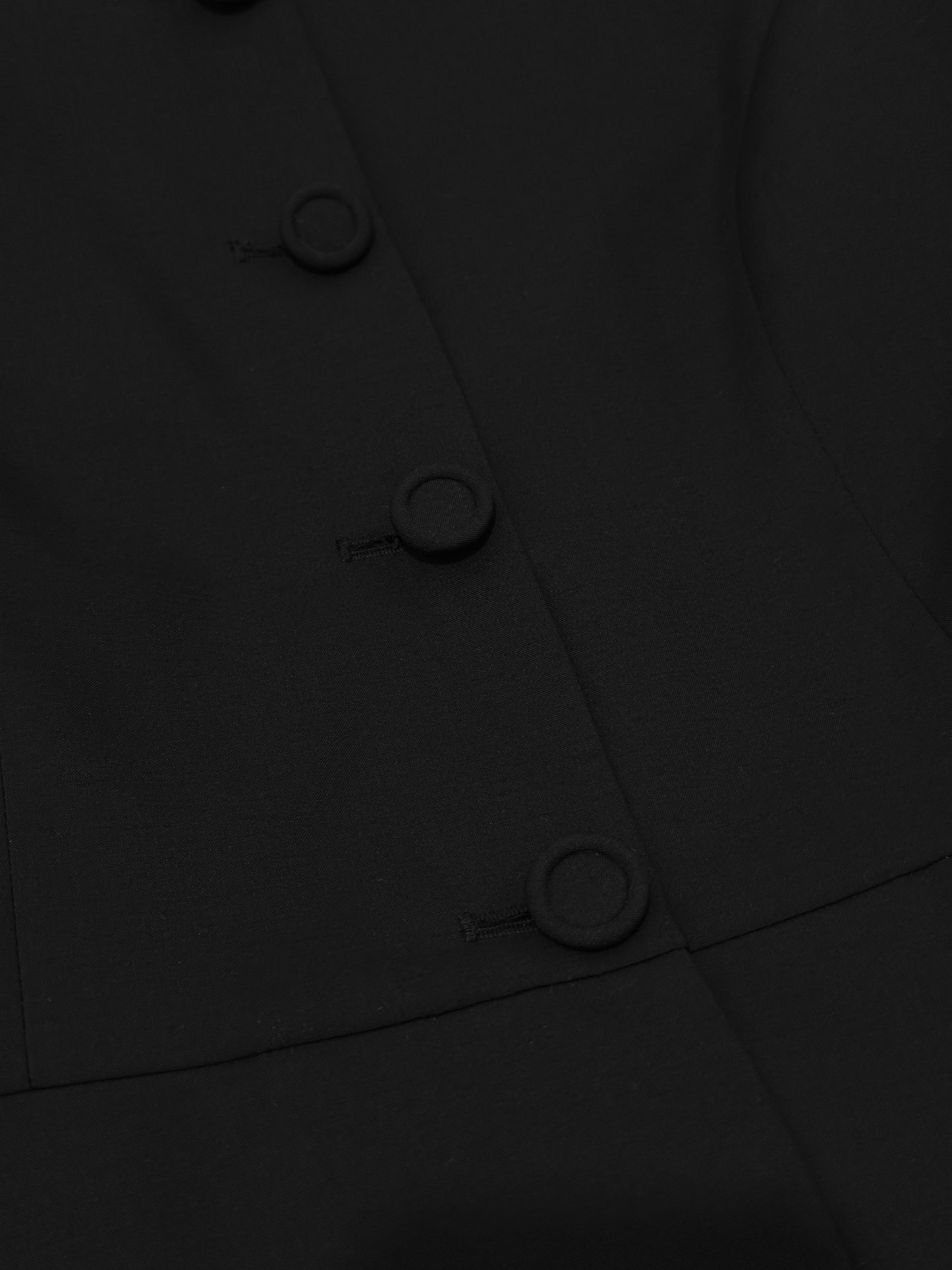 Grace Organza-Trim Wool Jacket (BLACK) - ELCY ISLAND