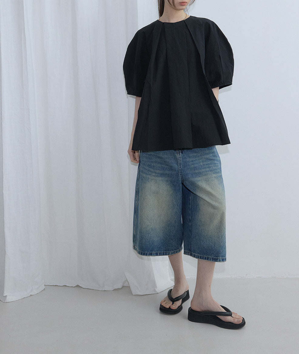 (NEW 10%) Volume Pleated Blouse - ELCY ISLAND