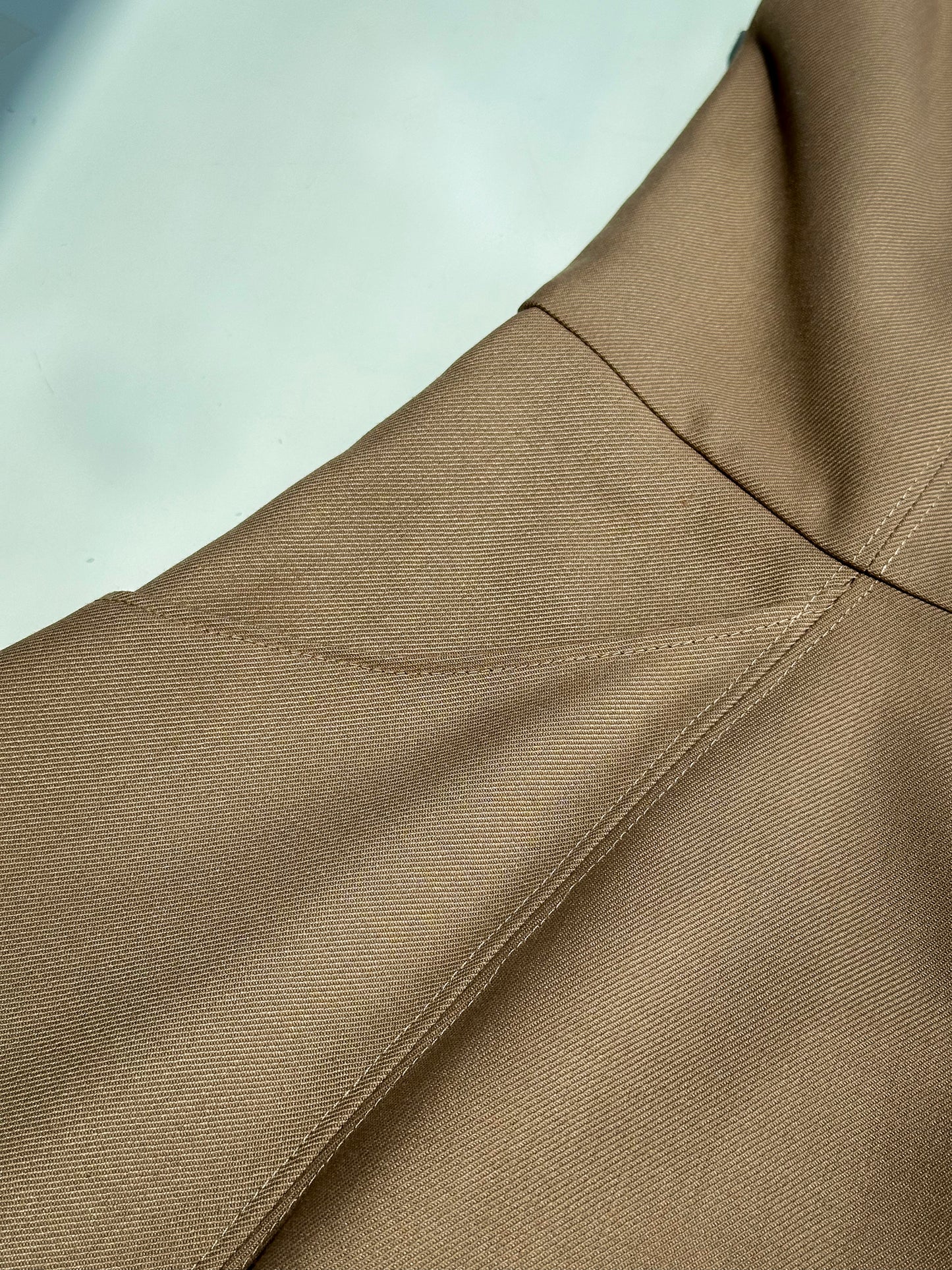 Odette Square Neck Wool Blended A-line Dress (BEIGE)