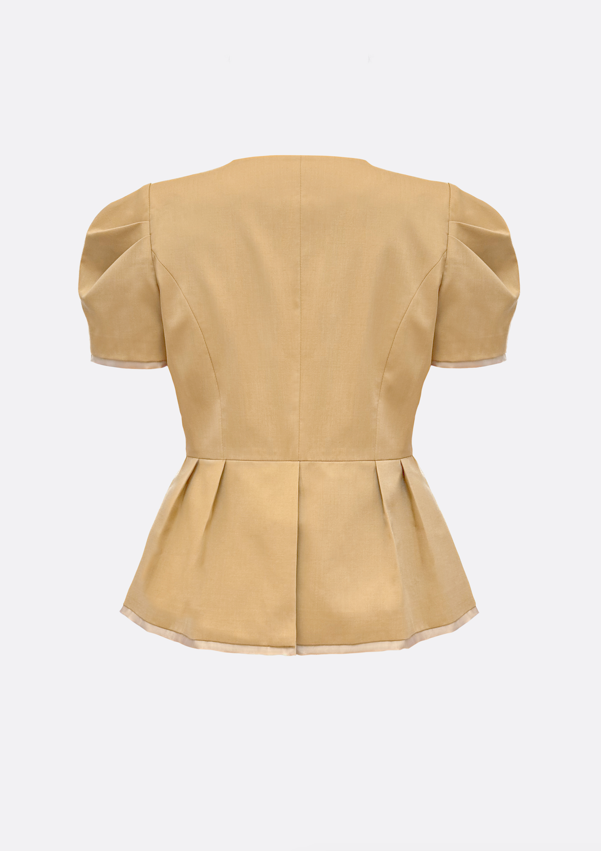 Grace Organza-Trim Wool Jacket (BEIGE) - ELCY ISLAND