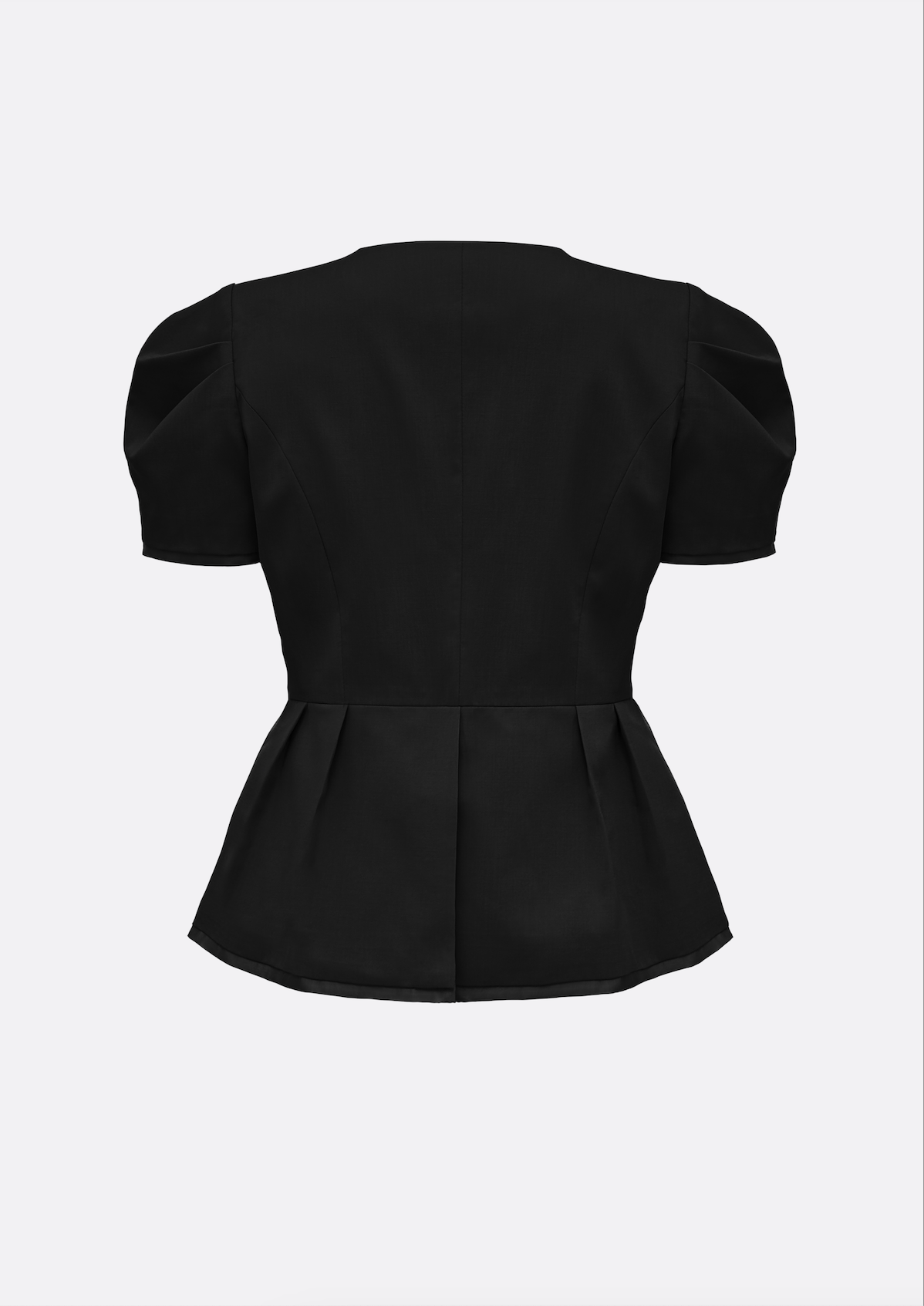 Grace Organza-Trim Wool Jacket (BLACK) - ELCY ISLAND