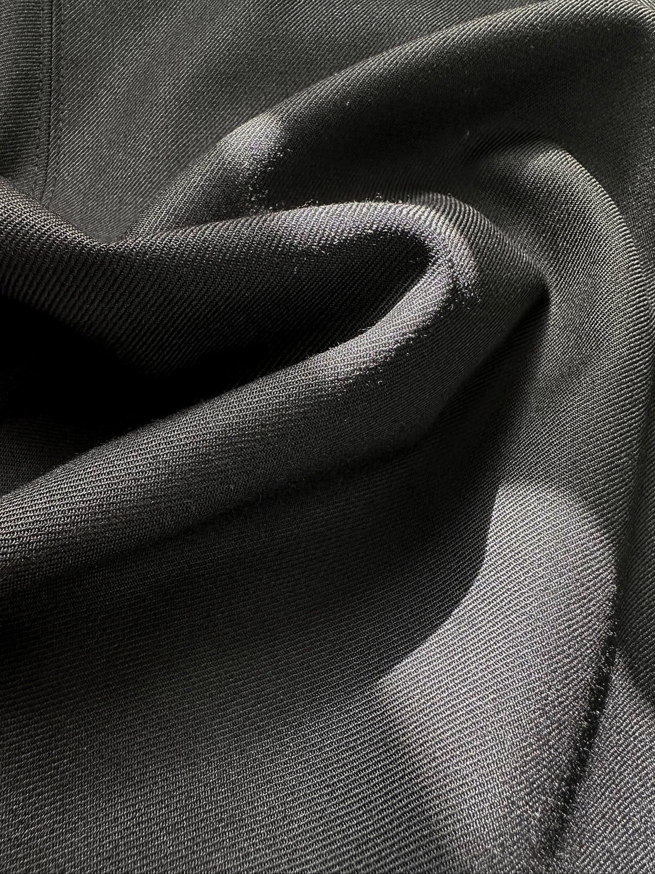 Odette Square Neck Wool Blended A-line Dress (BLACK) - ELCY ISLAND