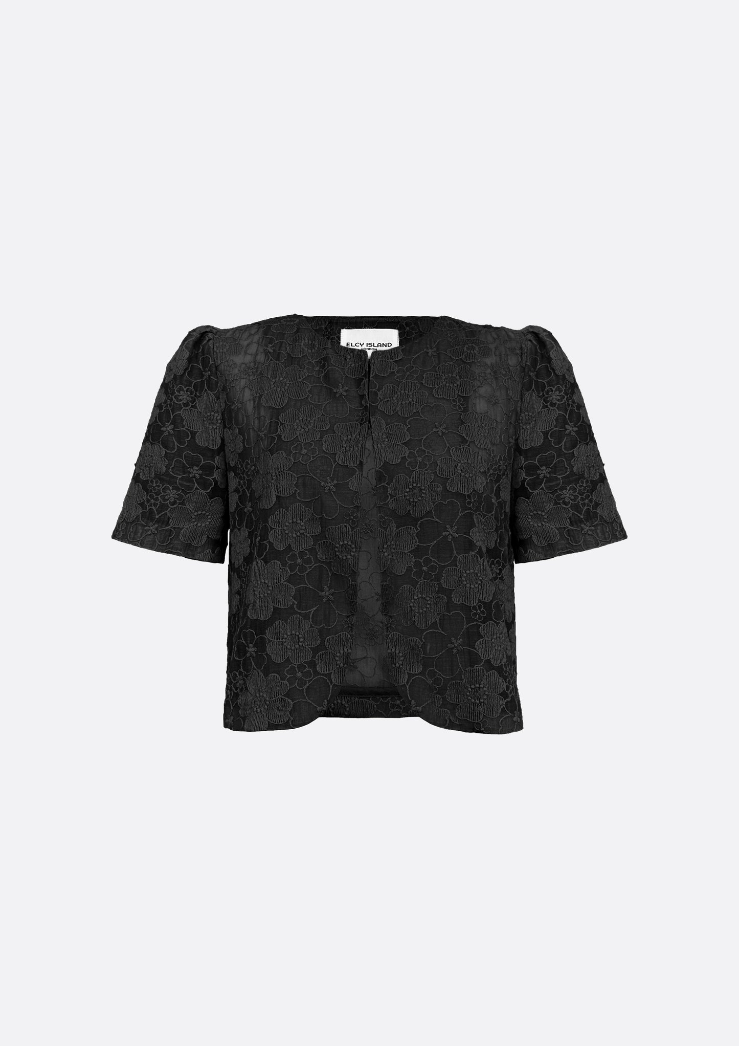 Amelia Floral Lace Cardigan (BLACK) - ELCY ISLAND