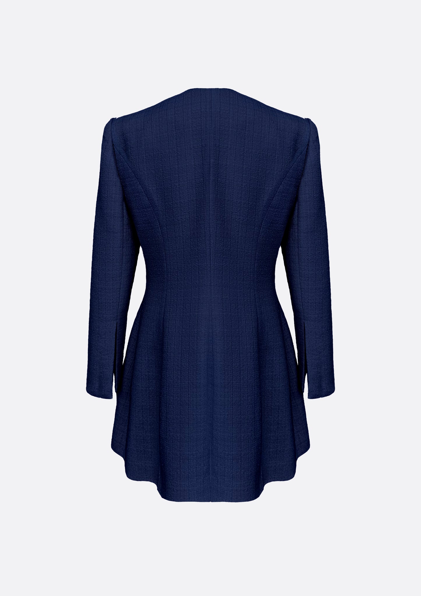 Hourglass Tailored Tweed Jacket (DARK BLUE) - ELCY ISLAND