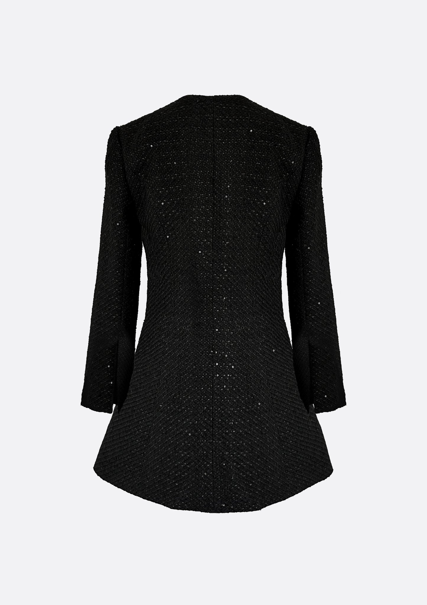 Hourglass Tailored Tweed Jacket (BLACK) - ELCY ISLAND