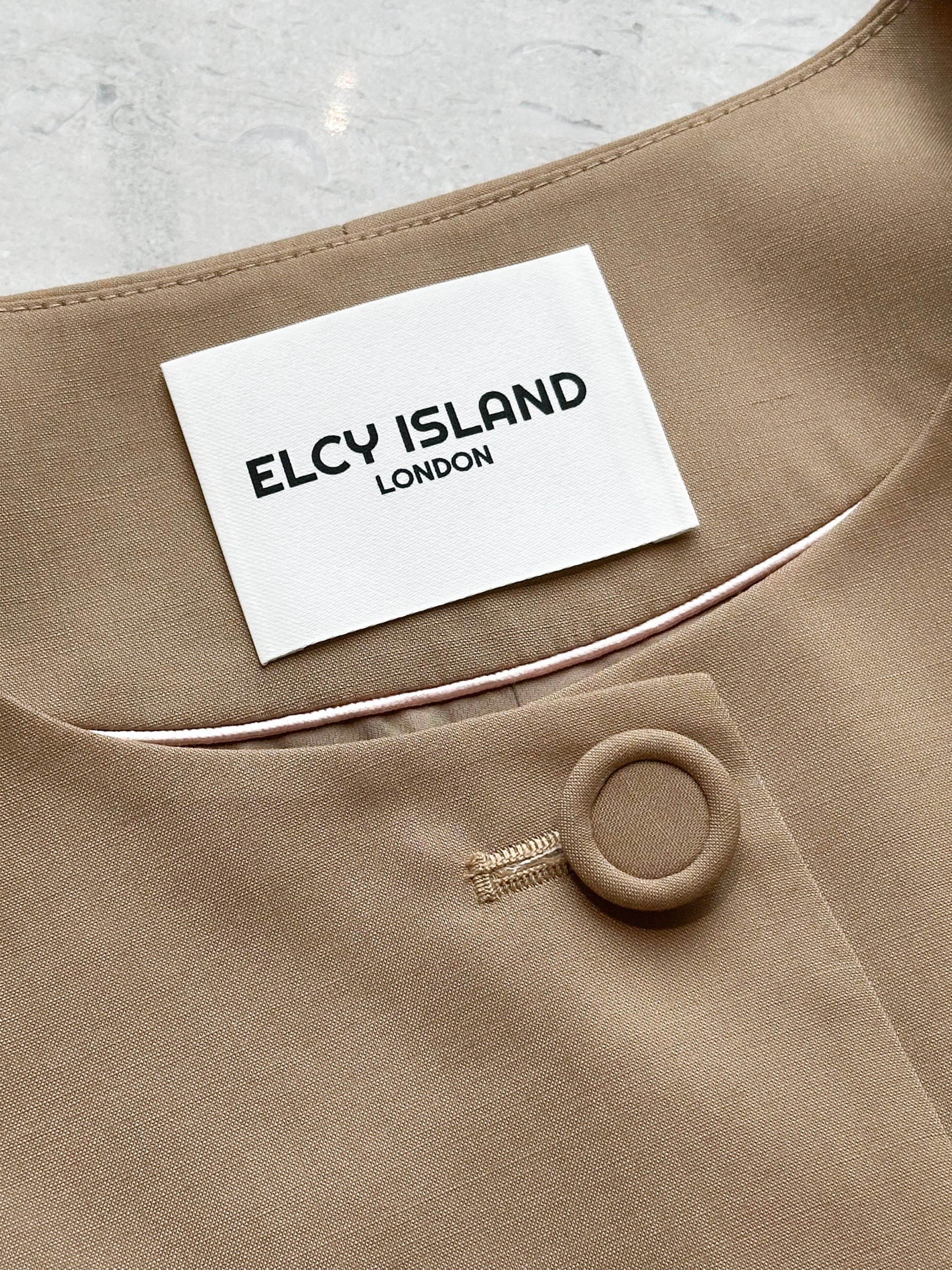 Grace Organza-Trim Wool Jacket (BEIGE) - ELCY ISLAND