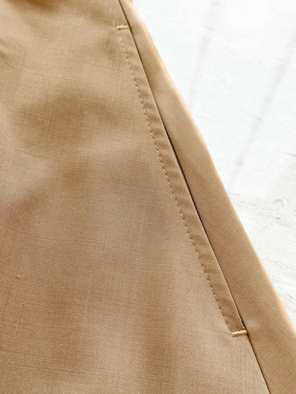 Grace Organza-Trim Wool Shorts (BEIGE) - ELCY ISLAND
