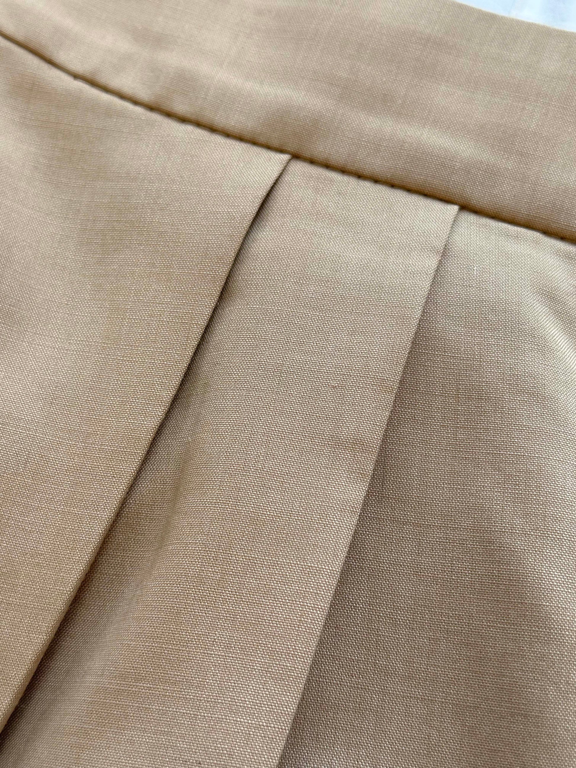 Grace Organza-Trim Wool A-line Skirt (BEIGE) - ELCY ISLAND