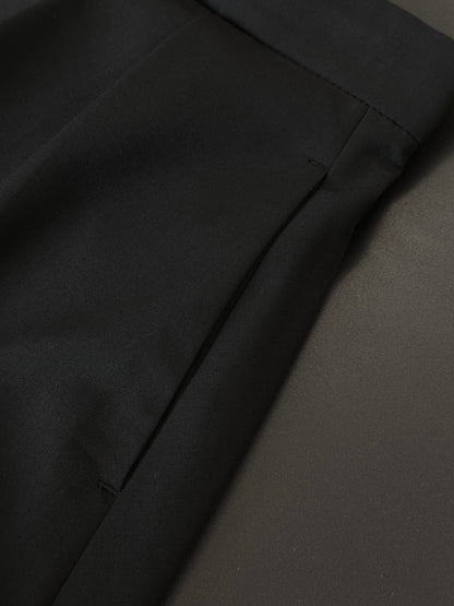 Grace Organza-Trim Wool Shorts (BLACK) - ELCY ISLAND