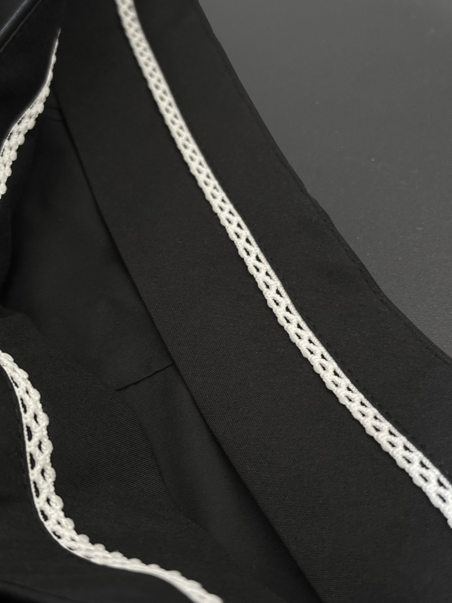 Grace Organza-Trim Wool A-line Skirt (BLACK) - ELCY ISLAND