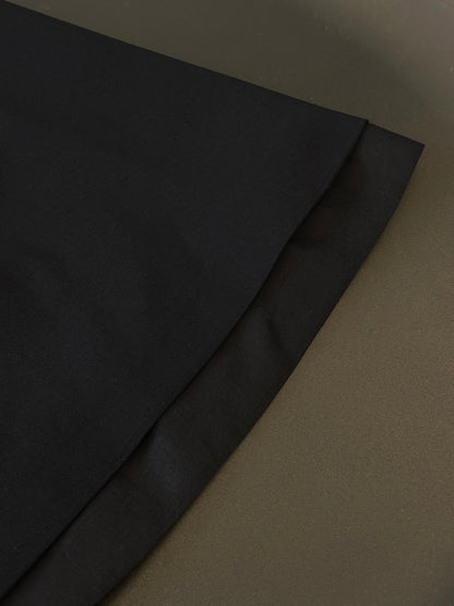 Grace Organza-Trim Wool A-line Skirt (BLACK) - ELCY ISLAND