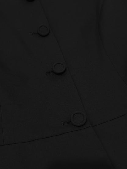 Grace Organza-Trim Wool Jacket (BLACK) - ELCY ISLAND
