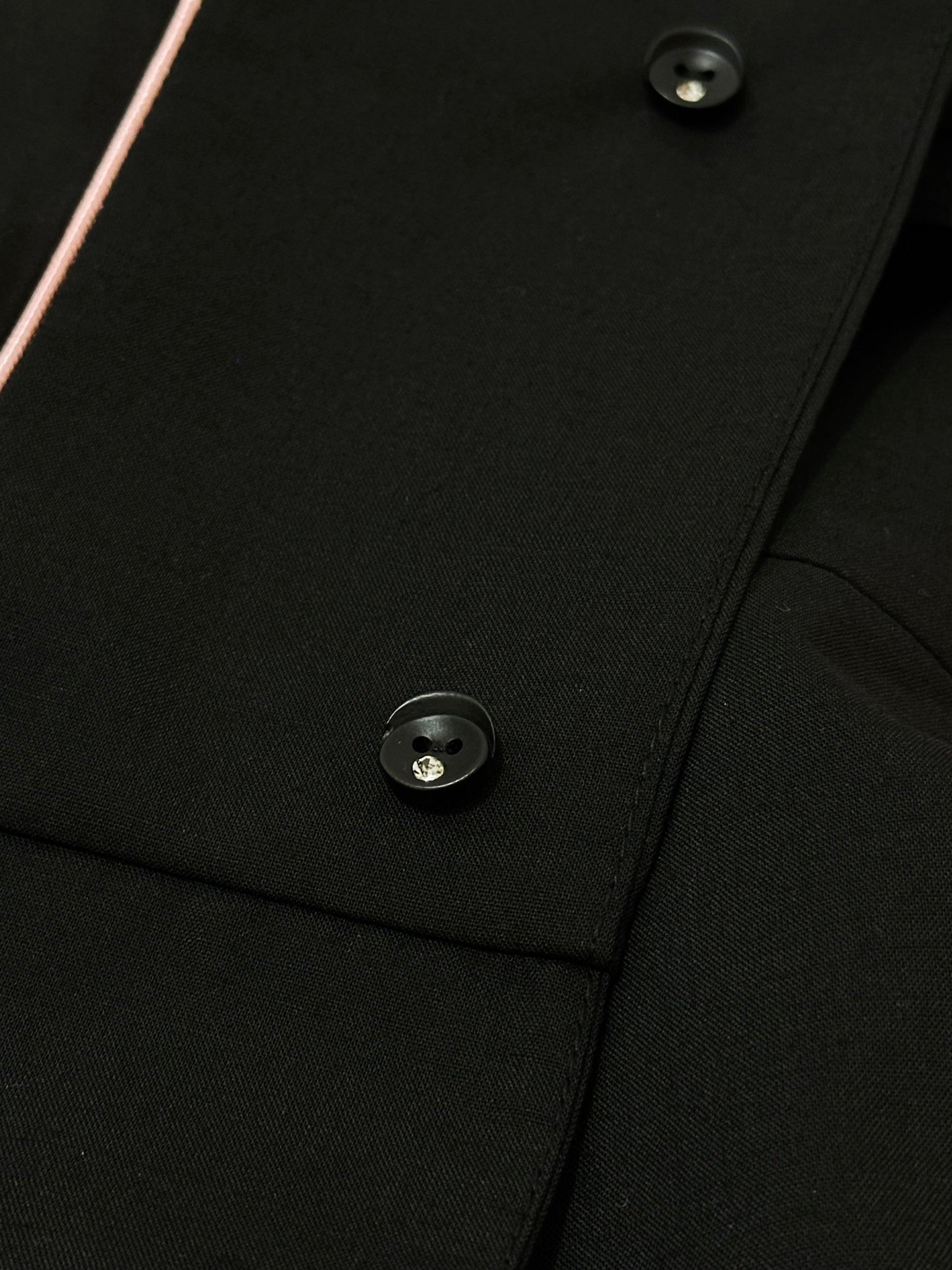 Grace Organza-Trim Wool Jacket (BLACK) - ELCY ISLAND