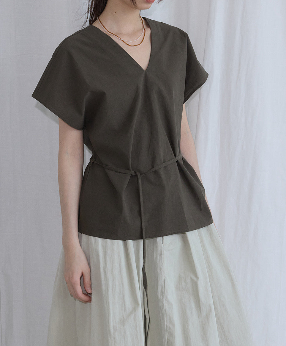 Tied Cotton Blouse
