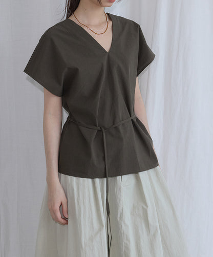 Tied Cotton Blouse