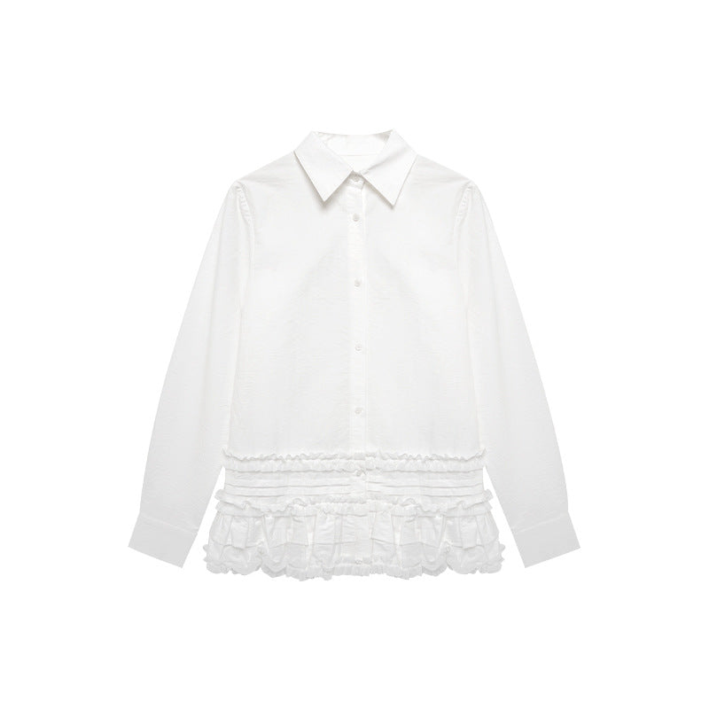 Ruffled Charm Button-Up Blouse