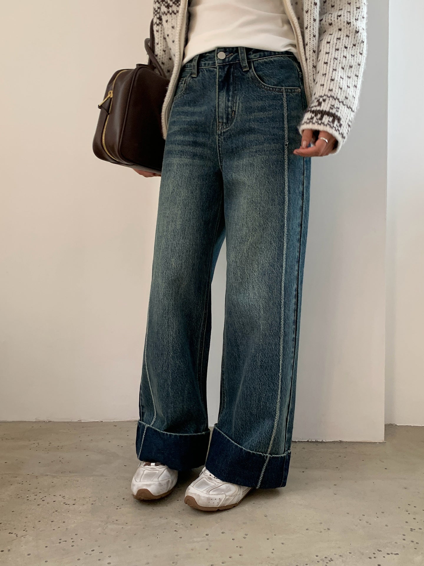 Unique Hemline Wide Denim