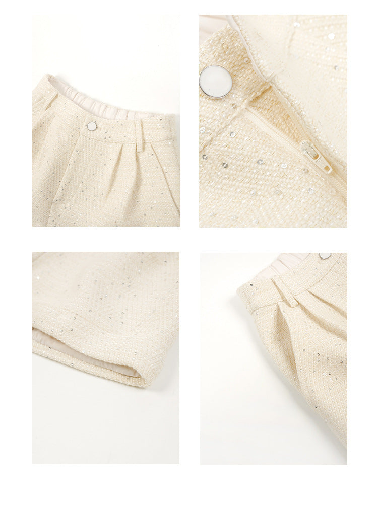 Wool-Blend Tweed Shorts