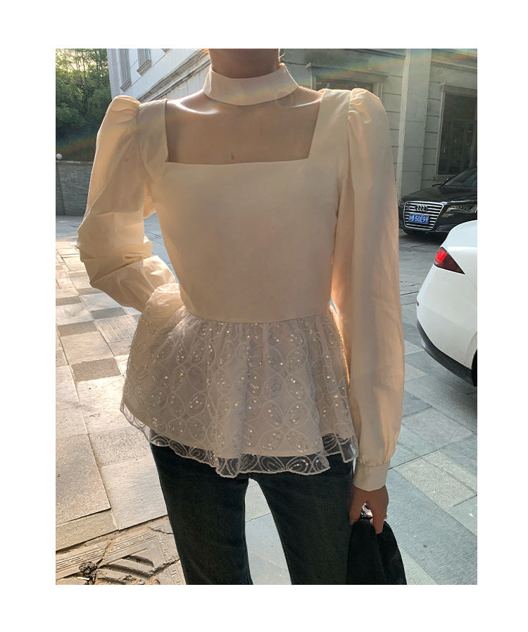 Lace Peplum Blouse