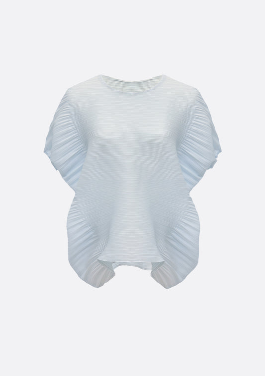 Cloudy Pleats Top (SKY BLUE, BLACK ,IVORY) - ELCY ISLAND