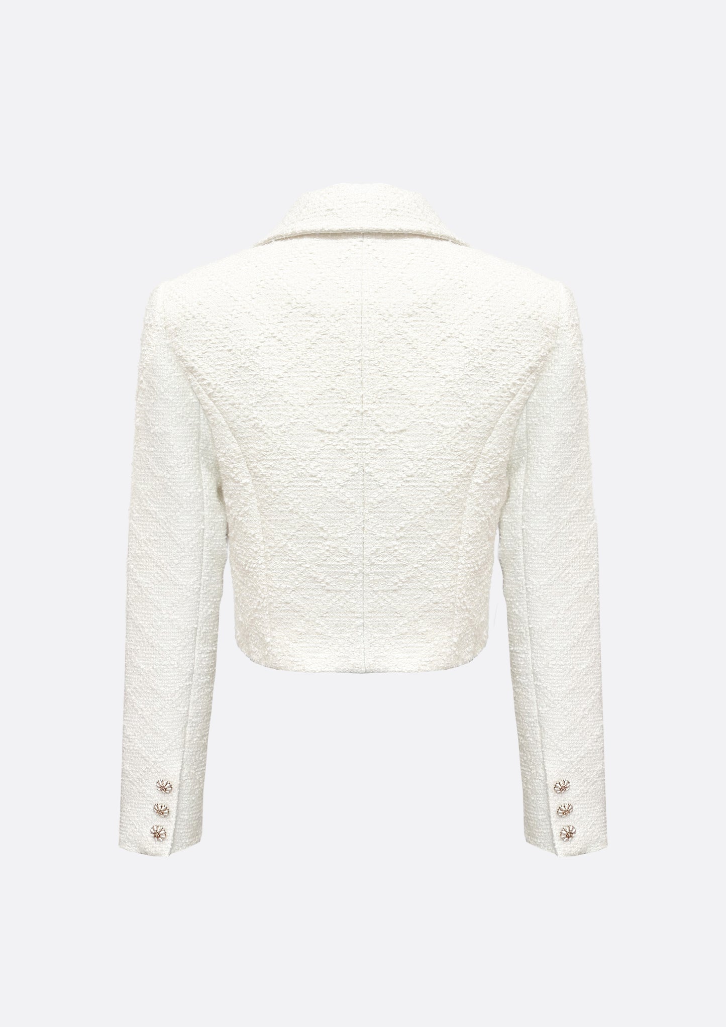 Romantic Cropped Tweed Jacket (IVORY)