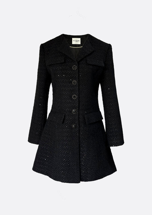 Hourglass Tailored Tweed Jacket (BLACK)